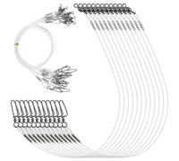 Fluorocarbon Fishing Leader, 12pcs Fluorocarbon Leader Line with Swivel Snap Fishing Wire Leader with Swivels Rigs Connecting Tackle for Saltwater Freshwater