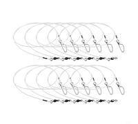 Fluorocarbon Fishing Leader, Pre-Tied Wire Trace with Snap, Anti-Bite Leader for Pike Lure Fishing, Freshwater for PREDATOR Traces(24in-80lb)