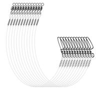 Fluorocarbon Fishing Leaders, 12pcs Fishing Wire Leader Line with Swivel Snaps Fluorocarbon Leaders Connects Lures Bait or Hooks for Saltwater Freshwater 20LB-50LB (50CM-22.6KG)