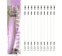 Fluorocarbon Fishing Leaders Line Set 10pcs with Various Pressure Testing Options for Effective Fishing (18KG 40CM)