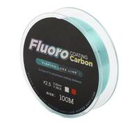 Fluorocarbon Fishing Line 100M, Carbon Fiber Leader with 4.13-34.32LB Strength, Abrasion Resistant Transparent Line for Invisible Underwater Performance(2.5-0.26mm-11.86LB Green)