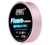 Fluorocarbon Fishing Line 100M Low Visibility Leader Material Abrasion Resistant Clear Carbon Wire for Saltwater Freshwater Bass Tackle Gear Spool Heavy Duty Snood(4.5-0.35mm-21.34LB Pink)