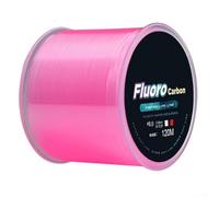 Fluorocarbon Fishing Line 120M Low Visibility Leader Material High Abrasion Resistance Tackle Soft Supple Casting String Fast Sinking Lure for Saltwater Bass Pike Perch(6.0 Pink)