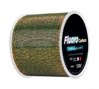 Fluorocarbon Fishing Line 120M Low Visibility Leader Material High Abrasion Resistance Tackle Soft Supple Casting String Fast Sinking Lure for Saltwater Bass Pike Perch(2.5 Coffee green spots)