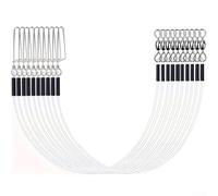 Fluorocarbon Leader Line Kit 20LB 80LB for Saltwater and Freshwater 12 Pieces with Snaps for Fishing Success (6in-20lb)
