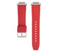Fluororubber Rubber Watch bands Strap Compatible with For Casio GM-S2100 GMA-S2100 GM-S5600 LF-20W LF-30 LF-30W GMA-P2100 LF-20 (silver red)