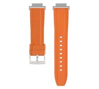 Fluororubber Rubber Watch bands Strap Compatible with For Casio GM-S2100 GMA-S2100 GM-S5600 LF-20W LF-30 LF-30W GMA-P2100 LF-20 (silver orange)