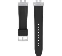 Fluororubber Rubber Watch bands Strap Compatible with For Casio GMW-B5000 GM-B2100 GMC-B2100 GMW B5000 GM B2100 (silver black)