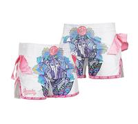 FLUORY Muay Thai Fight Shorts,MMA Shorts Clothing Training Cage Fighting Grappling Martial Arts Kickboxing Shorts Clothing, Mtsf101-white, Medium