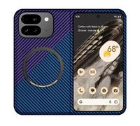 FLURIKA Magnetic Case for Google Pixel 9 Pro Fold Case Compatible with MagSafe Charger Carbon Fiber Slim Ultra Thin Aramid Fiber Anti-Scratch Shockproof Rugged Phone Case, Blue&Purple