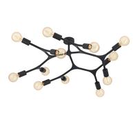 Loops Flush 12 Bulb Ceiling Light Colour Black Arms & Lamp Holders Bulb E27 12x60W Loops Black