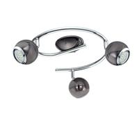 Modern Flush Ceiling Light In Nickel Chrome With 3 Gu10 Bulbs
