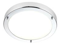 Flush Bathroom Ceiling Light Chrome Glass IP44 Round LED Cool White Lamp Fitting