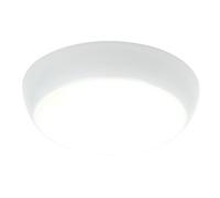 Flush Ceiling Light 325mm Round Flush Em IP44 16W & 2W Gloss White Netlighting White One Size