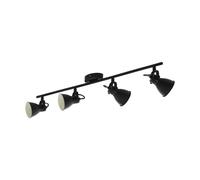 Flush Ceiling Light 4 Spots Colour Black Shade Bulb GU10 4x3.3W Included