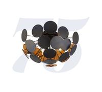 Searchlight 3073-3BG Discus Black Gold Inner Semi Flush Ceiling Light Chandelier