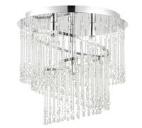 Flush Ceiling Light Chandelier Chrome & Glass Lamp Bulb Holder Mounted Fitting