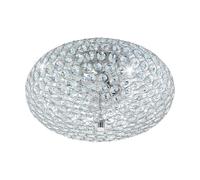 Flush Ceiling Light Colour Chrome Plated Shade Clear Crystal Bulb E27 2x60W