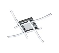 Flush Ceiling Light Colour Chrome Shade White Plastic Bulb LED 4x5W Included