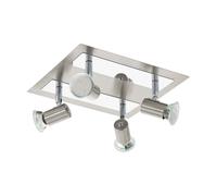 Flush Ceiling Light Colour Satin Nickel Chrome Shade Bulb GU10 4x5W Included