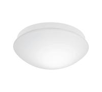 Flush Ceiling Light IP44 Bathroom Colour White Shade White Glass Bulb E27 1x20W