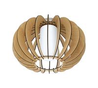 Flush Ceiling Light Satin Nickel Shade Maple White Wood Glass Bulb E27 1x60W