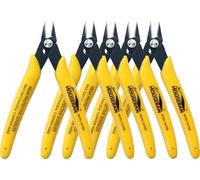 Flush Cutters, 5 Pack, 5 Inch Micro Flush Cut Pliers with Spring, Side Cut Nippers, Mini Wire Cutters Model Nippers Flush Cutters for Jewelry Making, Plastic Models, Zip Ties, Electronics