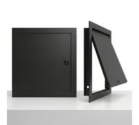 Flush Fit Aluminium Plasterboard Access Panel - Keyless Quarter Turn Screwdriver Latch | Rustproof Metal Inspection Hatch for Bath Panels, Ceiling Voids & Service Shafts(Black,250 x300 mm)