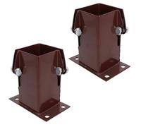 Flush Fit Fence Post Bolt Down Shoe Holder Support Clamp 75mm x 75mm 2PK