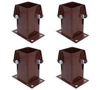 Flush Fit Fence Post Bolt Down Shoe Holder Support Clamp 75mm x 75mm 4PK