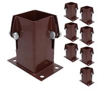 Flush Fit Fence Post Bolt Down Shoe Holder Support Clamp 75mm x 75mm 8PK