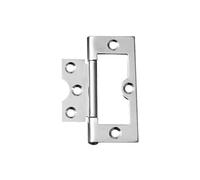 Flush Hinge Pair Pre-Pack Compact Door Hinges Easy Fit Durable Smooth Operation Residential Commercial Cabinet Cupboard Door Hardware Set (Chrome Plated, 60mm)