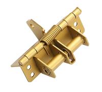 Flush Hinges Multifunctional Door Closer Automatic Closing Hinge Buffer 4-inch Invisible Spring 90 Degree Right Angle Locator(Gold)