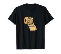 Flush It and Move On - Toilet Paper Retro Typography T-Shirt