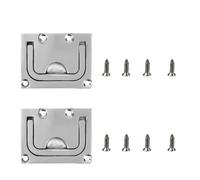 Flush Lift Handles, 2 Pack Stainless Steel Boat Hatch Pull Handle with Screws, Cabinet Lift Pull Handle for Marine Yacht Boat
