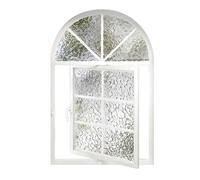 Flush Mount Arched Window - 360° Rotatable with Handles - Metal Sliding Sash Replacement for Kitchen & Bathroom(White,60 * 100CM)