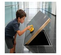 Flush-Mount Basement Door Easy Install & Open, 90° Embedded Concealed Access Door with 1 4.7in Suction Cups, Hidden Steel Door for Under-stair Storage(L 42inch/107cm x W 30inch/76cm)