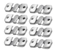 Flush Mount Bracket with Screws 8 Sets Hanging Buckle Kit, Interlocking Heavy Duty Photo Frame Hook, Furniture Connector for 100lb Picture Hangers Art Gallery Wall Mount Hardware, Stainless Steel