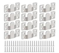 Flush Mount Brackets, 12PCS Interlocking Hang Buckle Heavy Duty with Screws, Mirror Headboard Wall Fixings