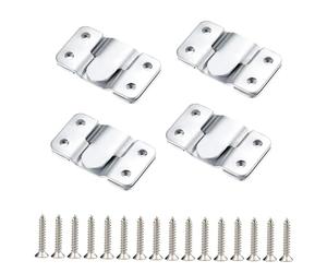 Flush Mount Brackets, 4 Pairs Flush Concealed Mount Brackets, Heavy Duty Stainless Steel Picture Hanging Z Clip Brackets for Picture Display Art Gallery Wall, Headboard Brackets