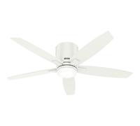 Flush-mount Ceiling fan with LED Light Valencia White Fan with Remote 3 Speeds