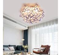 Flush Mount Ceiling Light, Art Deco Petals Led with Acrylic Shade Indoor Ceiling Light Chandelier for Hotel Living Room Bedroom,Hanging Light(Purple)