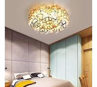 Flush Mount Ceiling Light, Art Deco Petals Led with Acrylic Shade Indoor Ceiling Light Chandelier for Hotel Living Room Bedroom,Hanging Light(Orange)