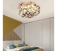 Flush Mount Ceiling Light, Art Deco Petals Led with Acrylic Shade Indoor Ceiling Light Chandelier for Hotel Living Room Bedroom,Hanging Light(Black)