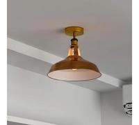 Flush Mount Ceiling Light E27 Holder with 30cm Lampshade Easy Fit Premium Quality Anti Rust Durable Metal Modern Ceiling Lighting Fixtures for Living Room Bedroom Kitchen Hallway Yellow Brass
