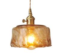 Flush Mount Ceiling Pendant Light, E27 Light Source Minimalist Hanging Lamp, Retro Style Glass Chandelier, Living Room Bedroom Balcony Decoration Light Fixtures