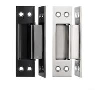 Flush-Mount Cross Hinge for Interior Doors, Engineered for 90-Degree Opening and Tight Door Closure with Less Than 1mm Gap (Silver)