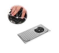 Flush Mount Drip Tray, Pitcher Rinser Cup Washer and Drain, Stainless Steel Bar Sink with Glass Rinser for Hotel Coffee Shop Restaurant(Silver,32.5x18cm/12.8x7in)