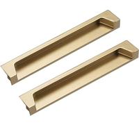 Flush Mount Handle,Sliding Door Handles， Recessed Pulls Concealed Handles Pack of 2 Zinc Alloy Multicolor Multiple Sizes(Golden,192mm/7.5in)