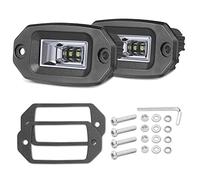 Flush Mount LED Pods, Niwaker 2Pcs 4 Inch Led Work Light Off Road Driving Lights Flood Reverse Lightbar Fog Lamps Flush Mount LED Lights for Truck SUV ATV UTV Tractor Pickup RV Boat Bumper
